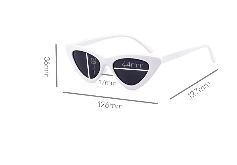 FOURCHEN Sunglasses for kids, Bold Retro Oval Mod Thick Frame Sunglasses Round Lens Clout Goggles (cat eye white) - Image 3
